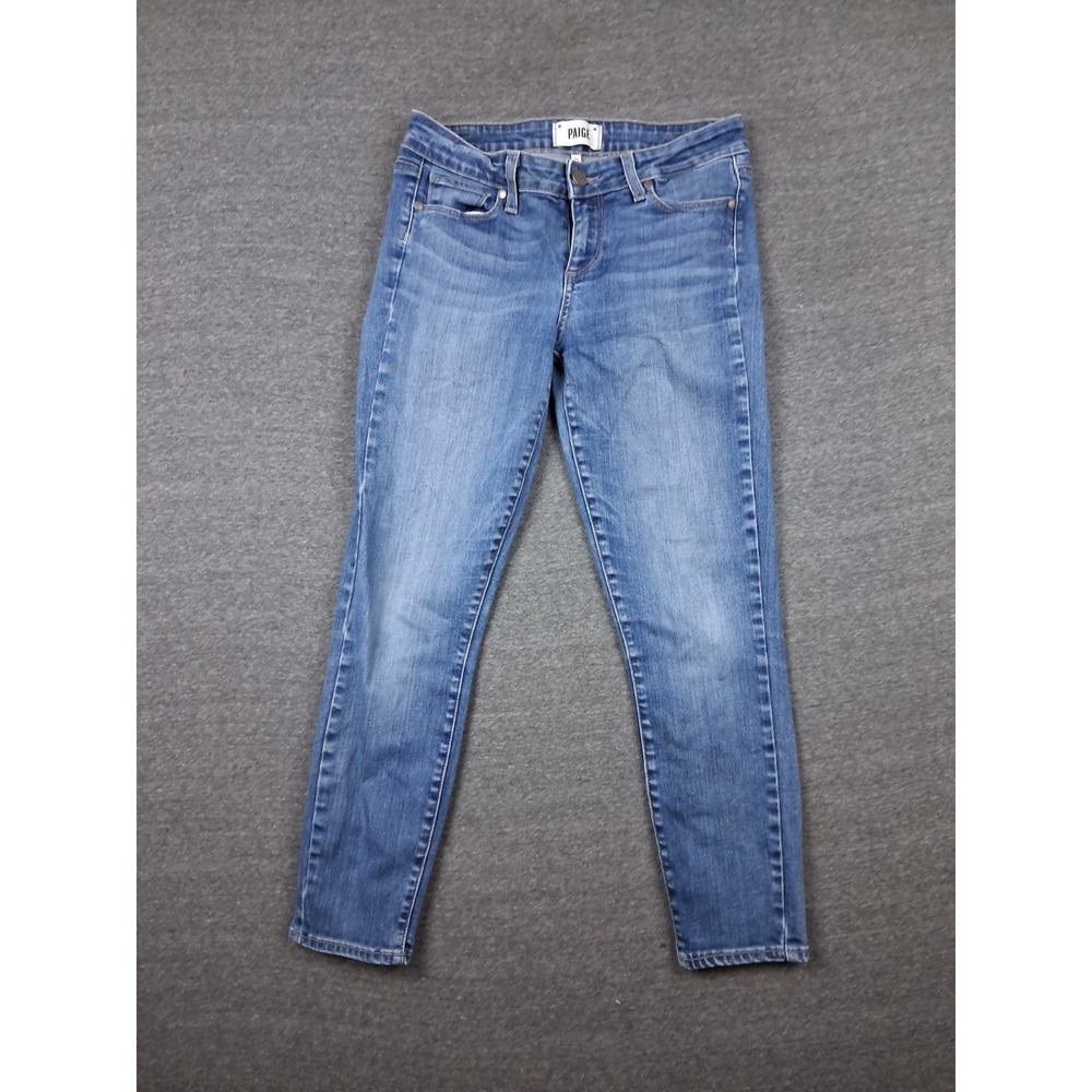 Paige Womens Jeans 28 Blue Denim Verdugo Crop Chic Boho Casual Clean Girl
